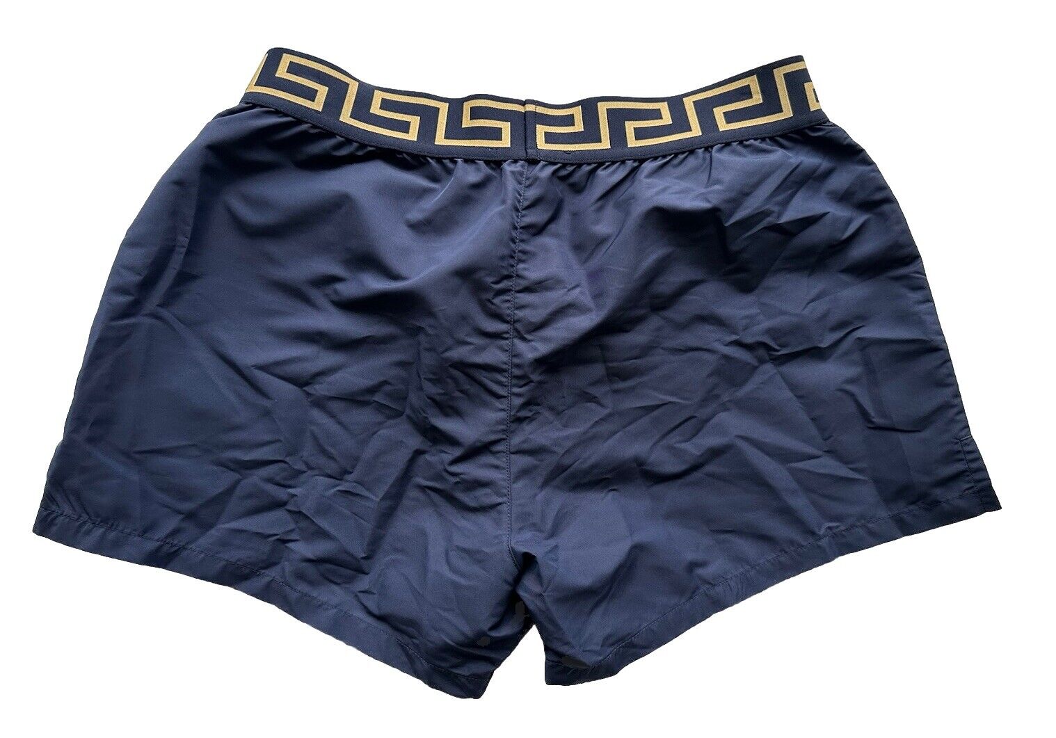 Versace Greek Key Logo Men's Blue Swim Shorts Size 4 (30”) ABU01022 NWT $325