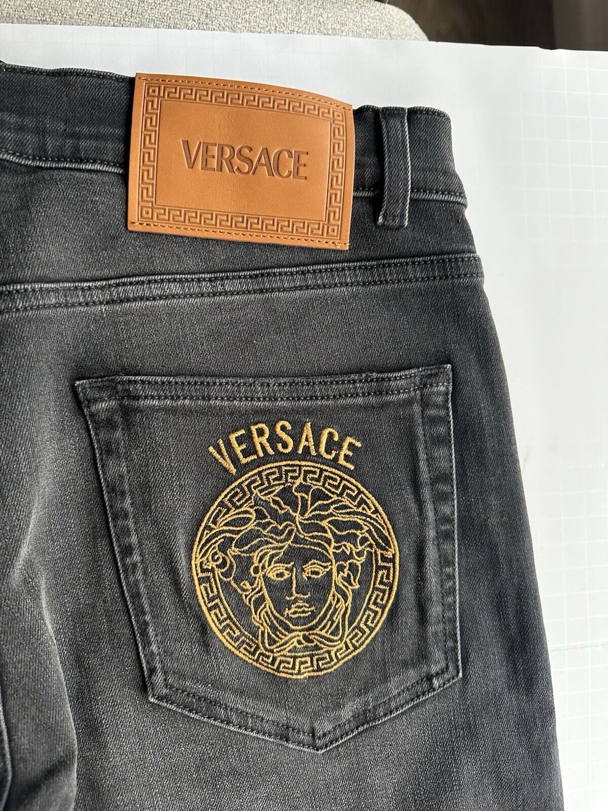 Versace Men’s Denim Stretch Black Jeans Size 31 US 1011835 NWT $800