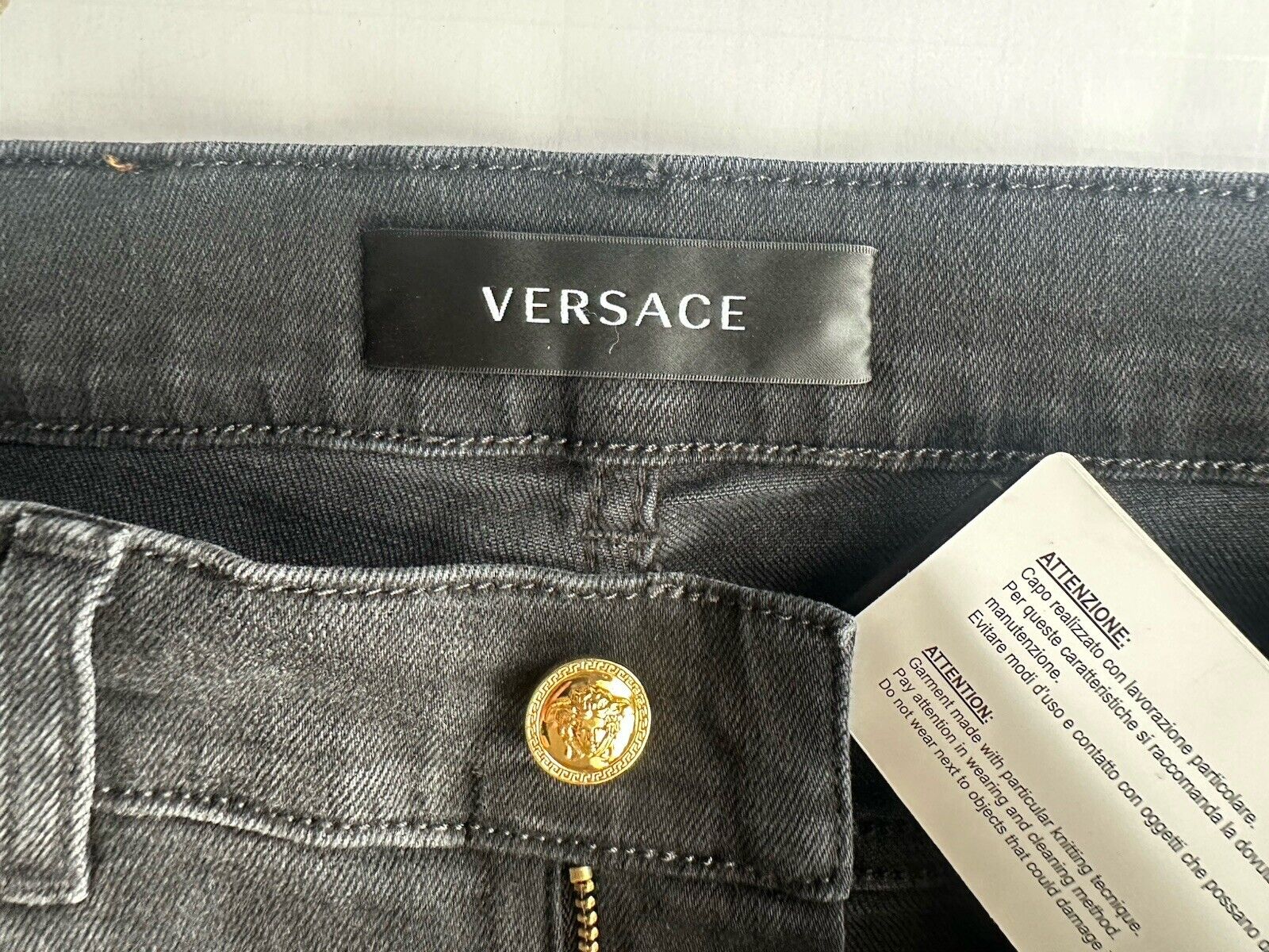 Versace Men’s Denim Stretch Black Jeans Size 31 US 1011835 NWT $800