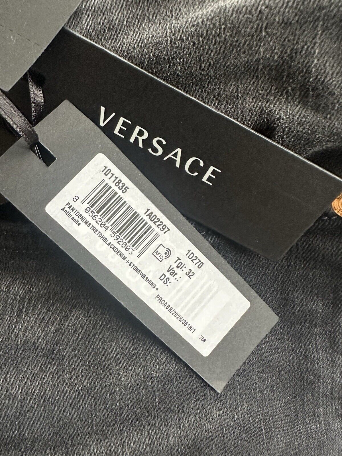 Versace Men’s Denim Stretch Black Jeans Size 31 US 1011835 NWT $800