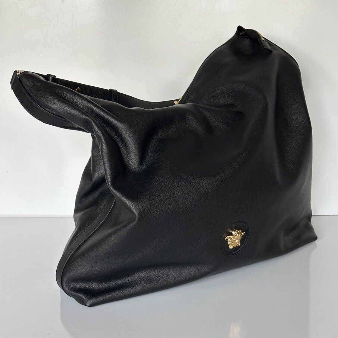 Versace Medusa Leather Black Hobo Bag 1014247 Italy NWT $1600