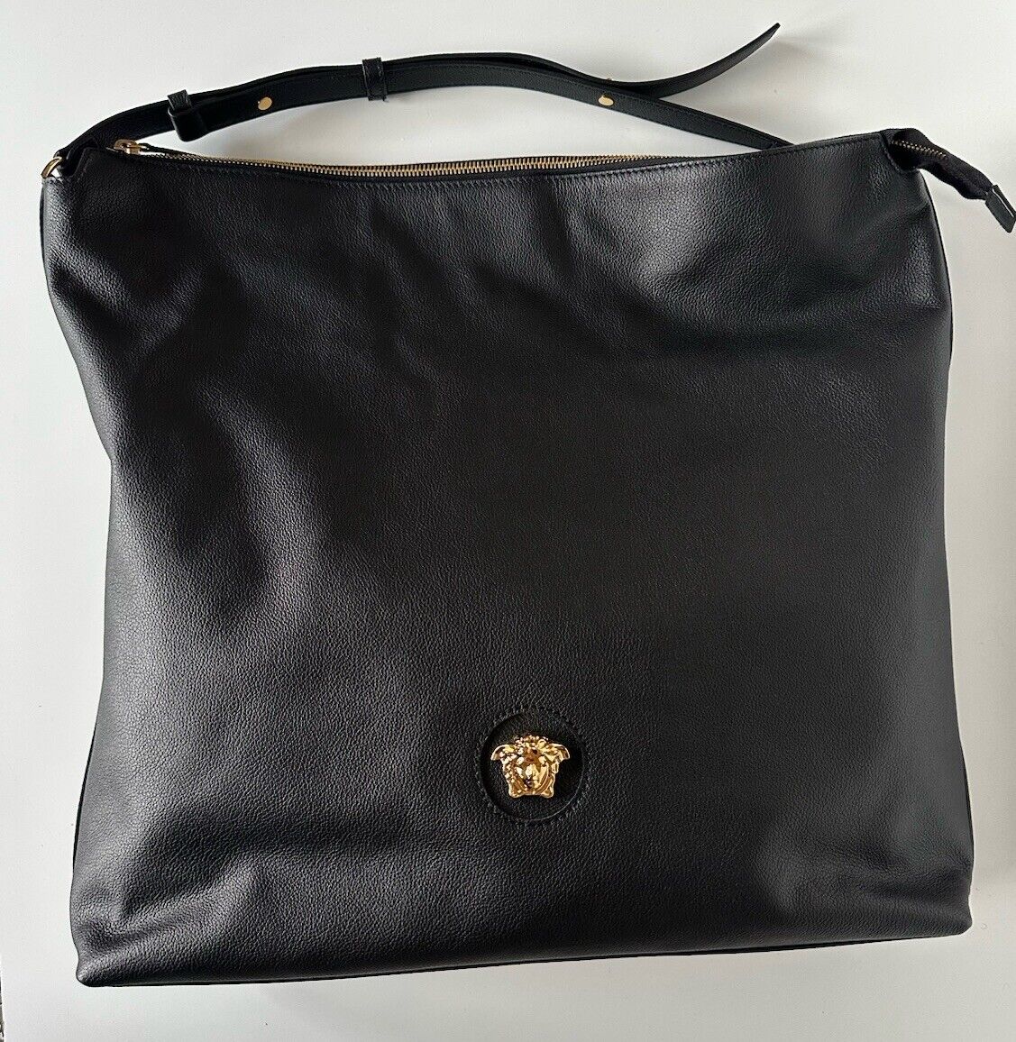 Versace Medusa Leather Black Hobo Bag 1014247 Italy NWT $1600