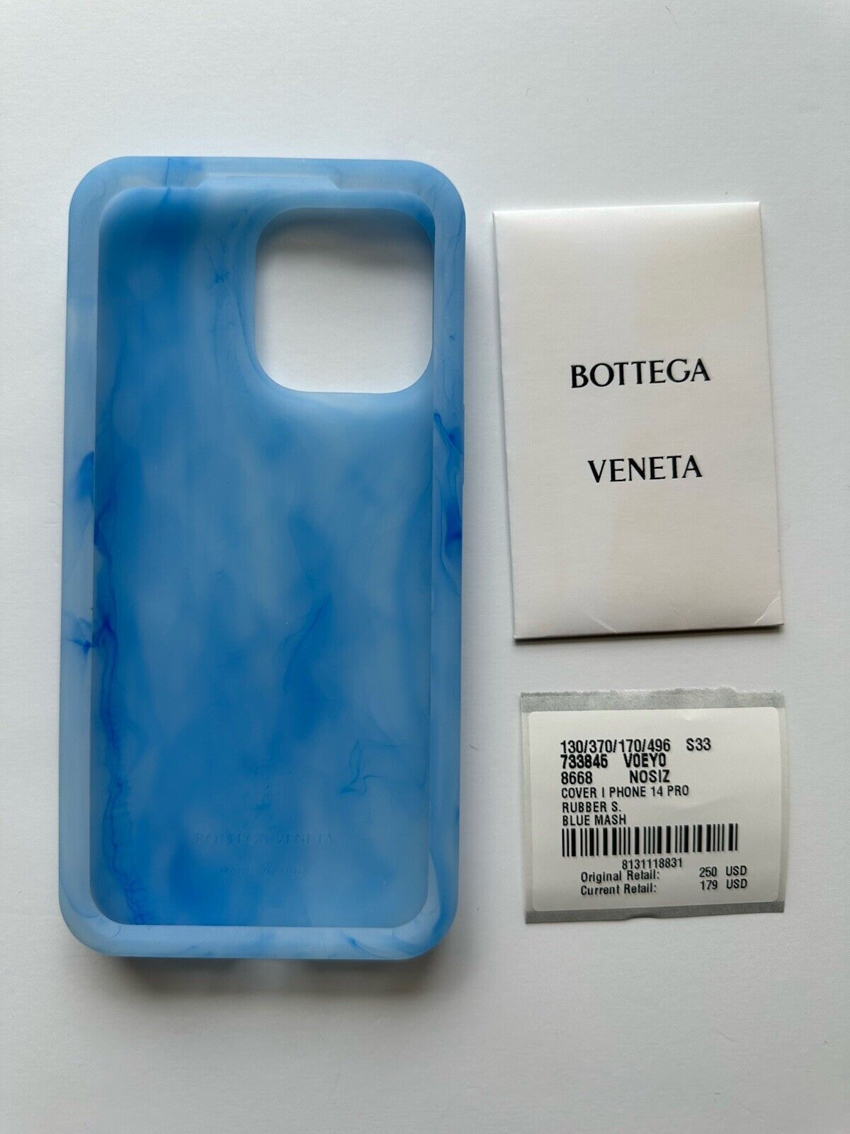 Bottega Veneta Intrecciato iPhone 14 Pro Max Case Blue Mash 733845 NWT $250