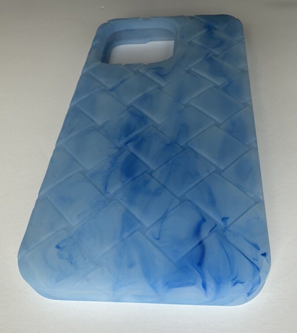 Bottega Veneta Intrecciato iPhone 14 Pro Max Case Blue Mash 733845 NWT $250