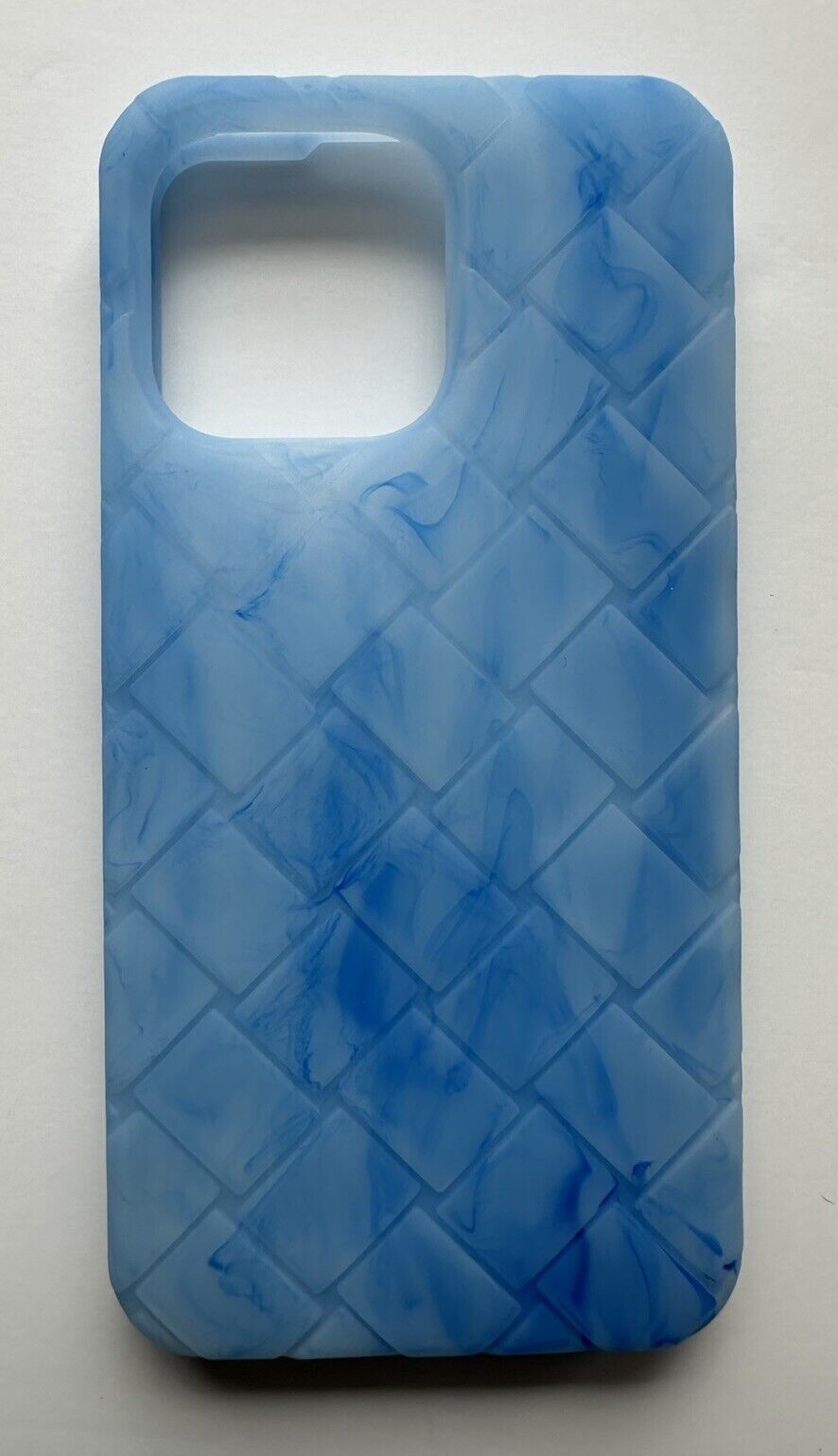 Bottega Veneta Intrecciato iPhone 14 Pro Max Case Blue Mash 733845 NWT $250