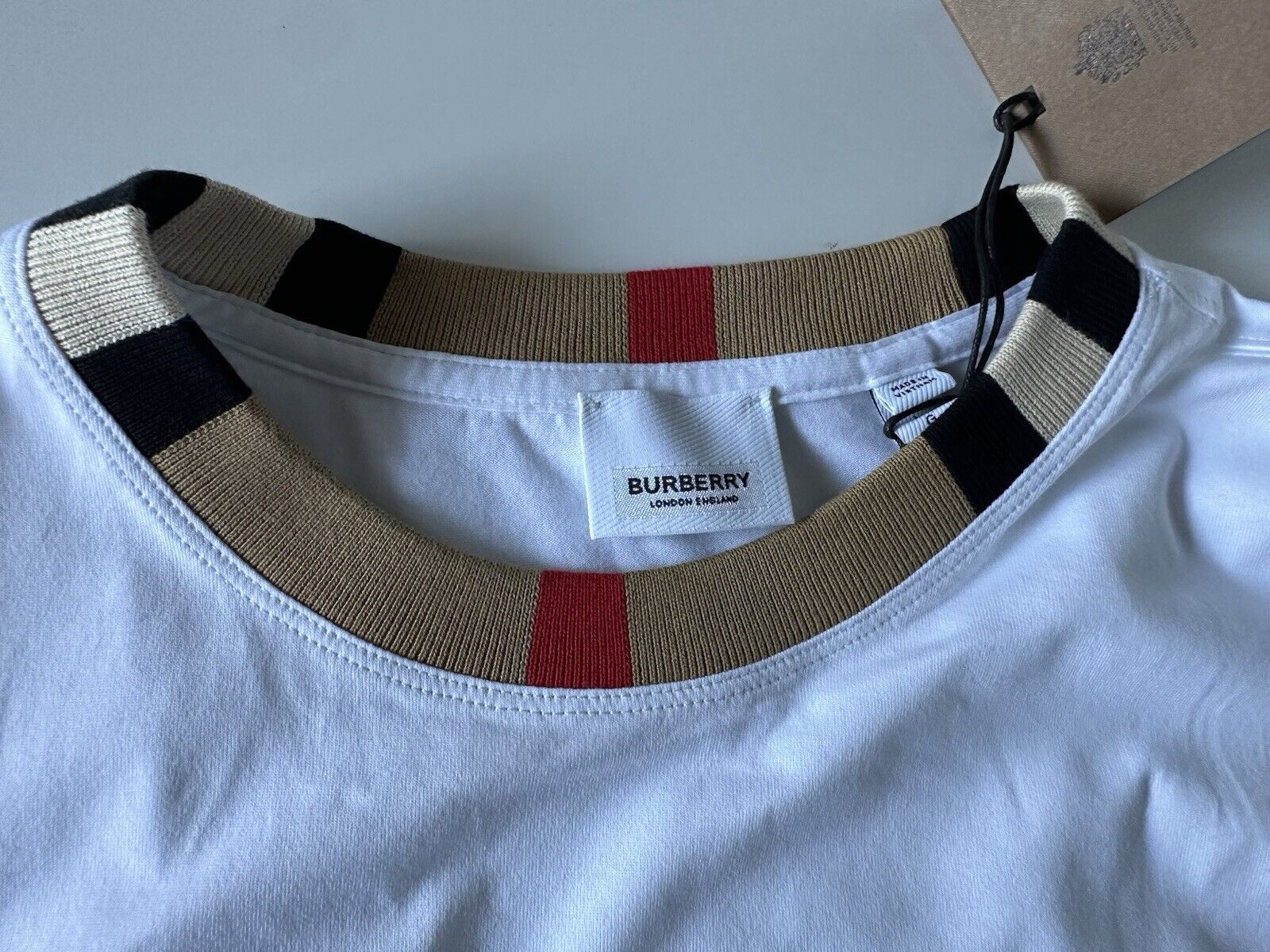 Burberry Jayson White Cotton T-shirt XS (Oversized) 8078115 NWT $370