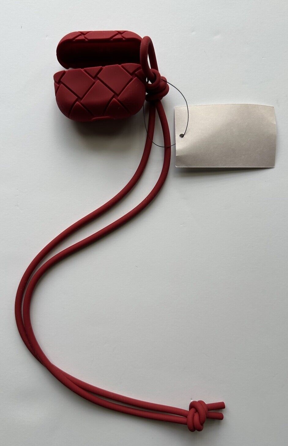 Bottega Veneta Intrecciato AirPod Pro Rubber Case/Strap Dark Red 691715 NWT $250