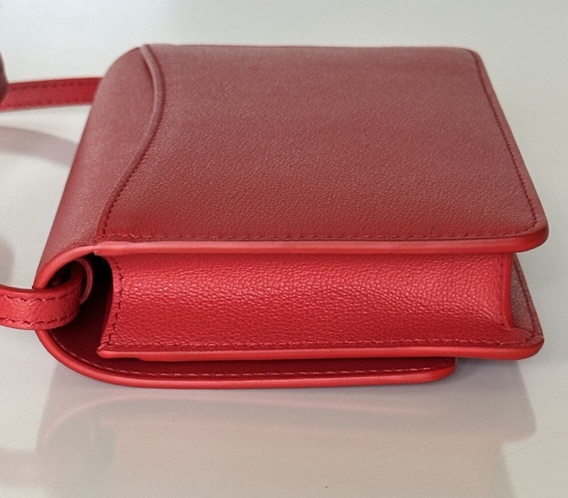 Burberry Hampshire Embossed Leather Cross Body Bag Red 80613601 Italy NWT $1090