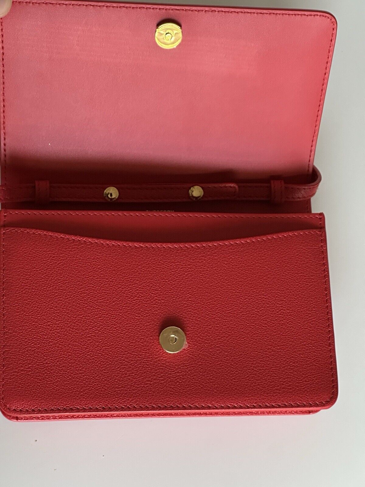 Burberry Hampshire Embossed Leather Cross Body Bag Red 80613601 Italy NWT $1090