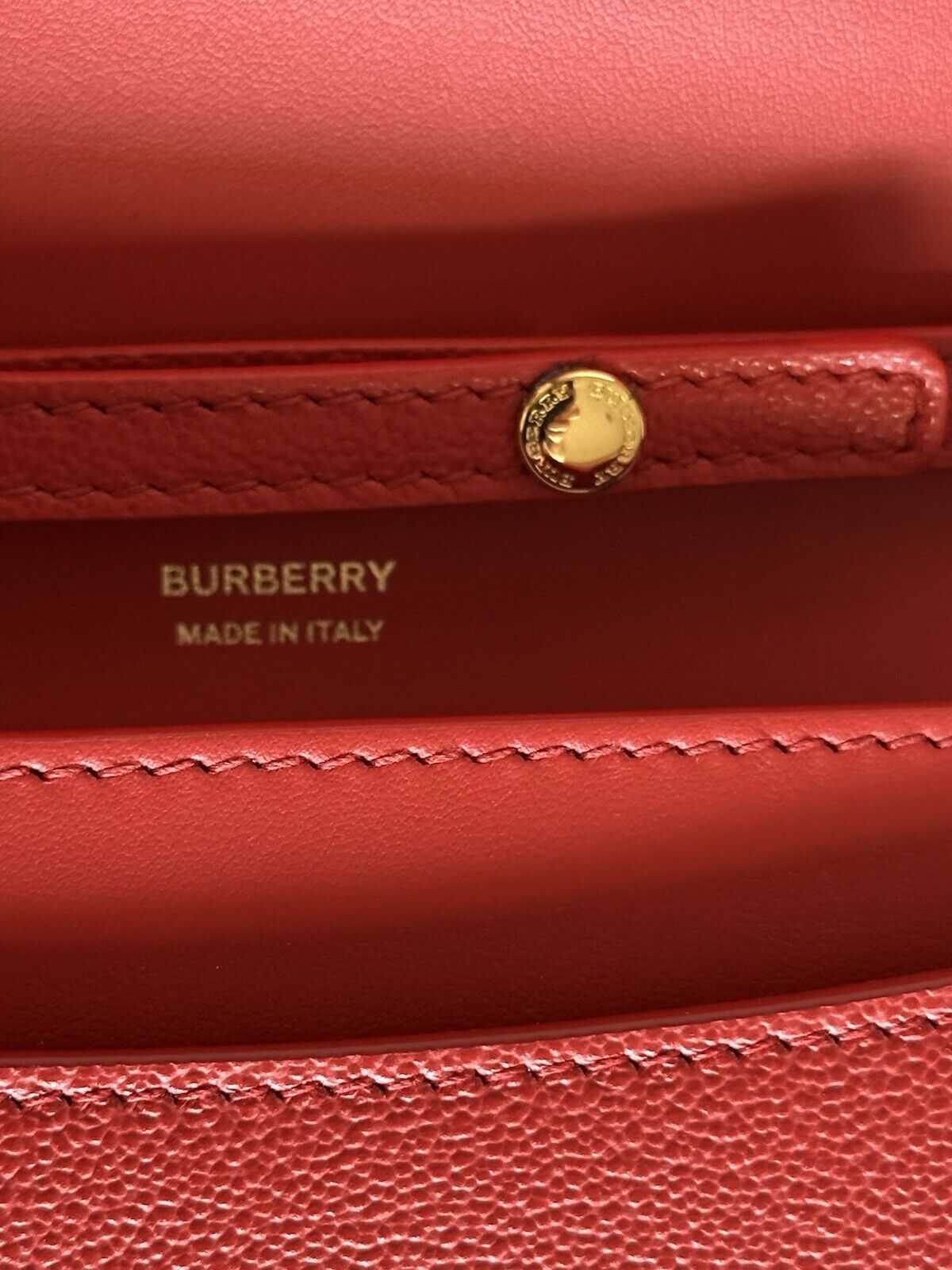 Burberry Hampshire Embossed Leather Cross Body Bag Red 80613601 Italy NWT $1090