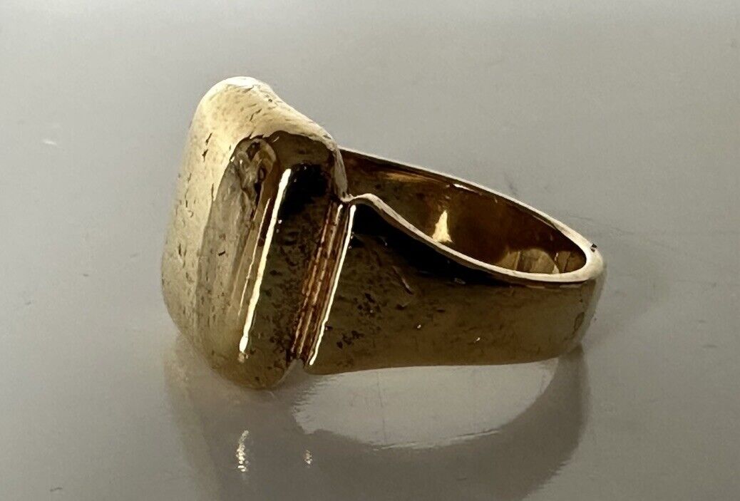 Bottega Veneta Gold Plated Sterling Silver Ring Size 19 (9 US) 576464 NWB $440