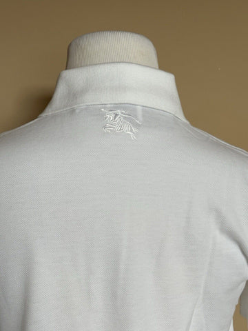 Burberry Adele Women’s White Cotton Polo Shirt M 8066325 Portugal NWT $510