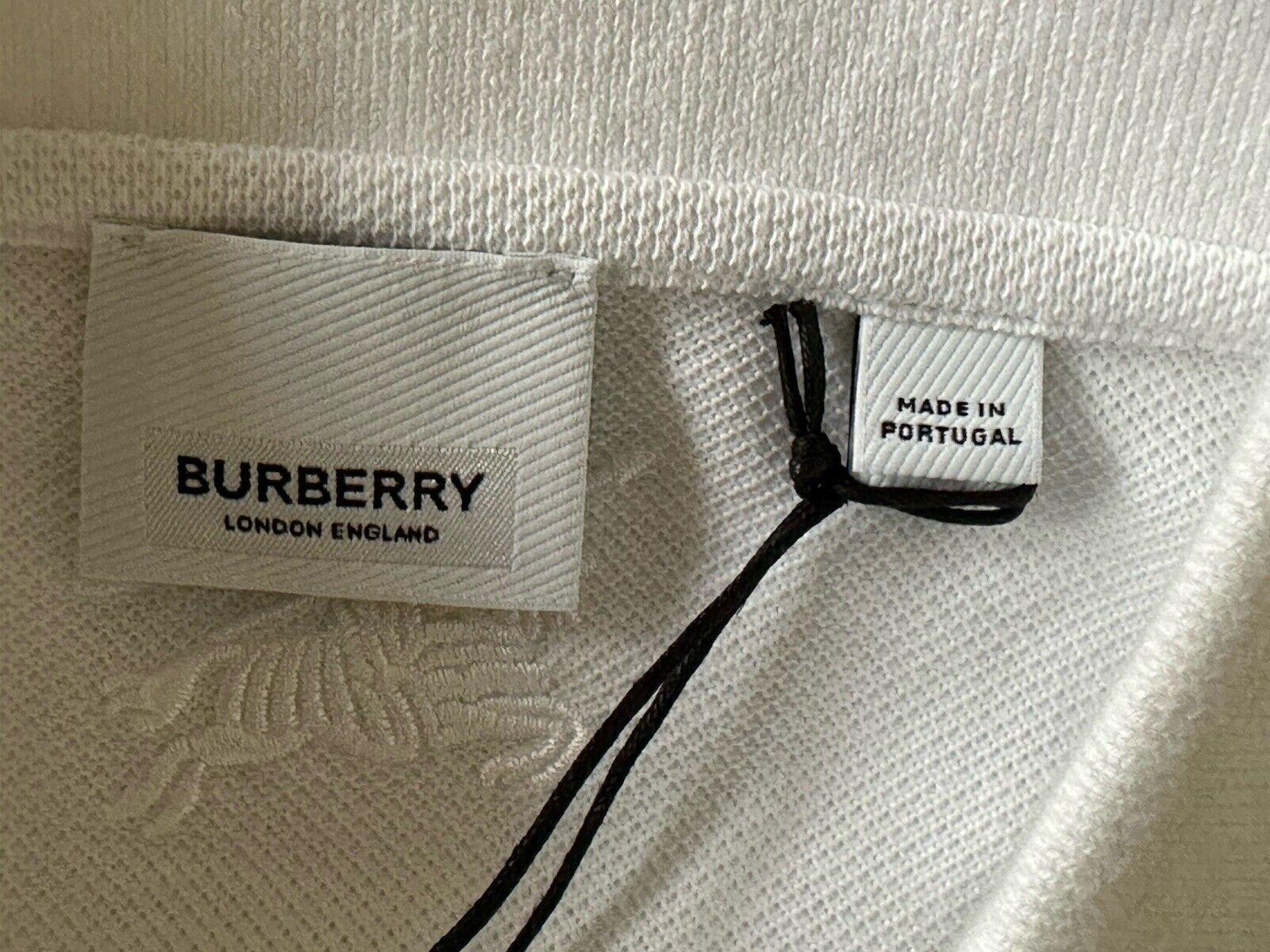 Burberry Adele Women’s White Cotton Polo Shirt M 8066325 Portugal NWT $510