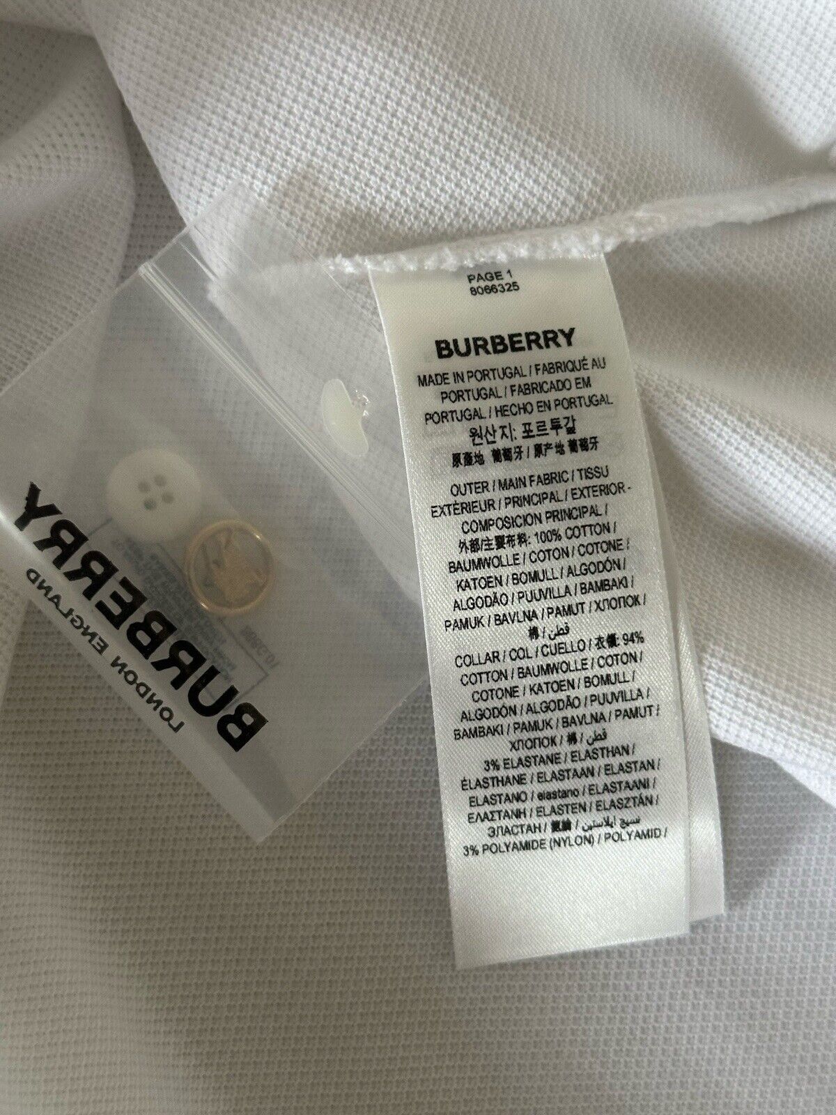 Burberry Adele Women’s White Cotton Polo Shirt M 8066325 Portugal NWT $510