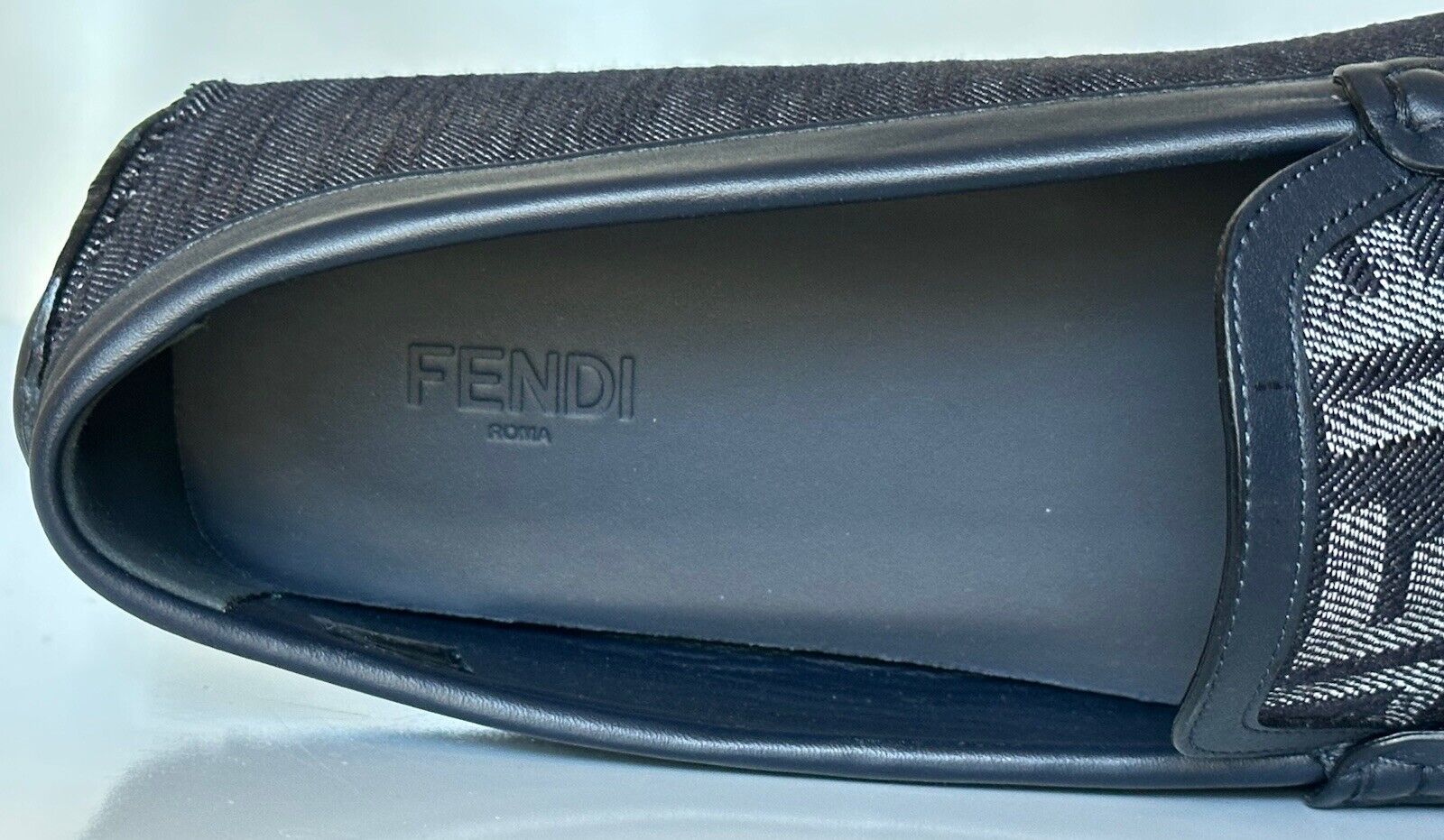 Fendi O’lock Men’s Denim Blue Driver Shoes 11 US (10 Fendi) 7D1588 IT NIB $770