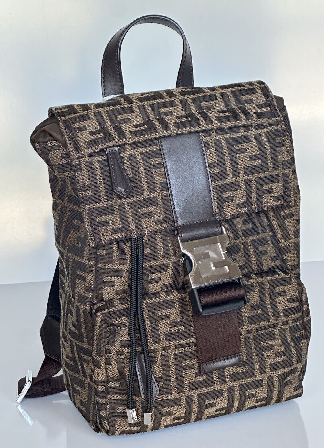 Fendi Fendiness Small Backpack Brown Made in Italy 7VZ067 NWT $1850