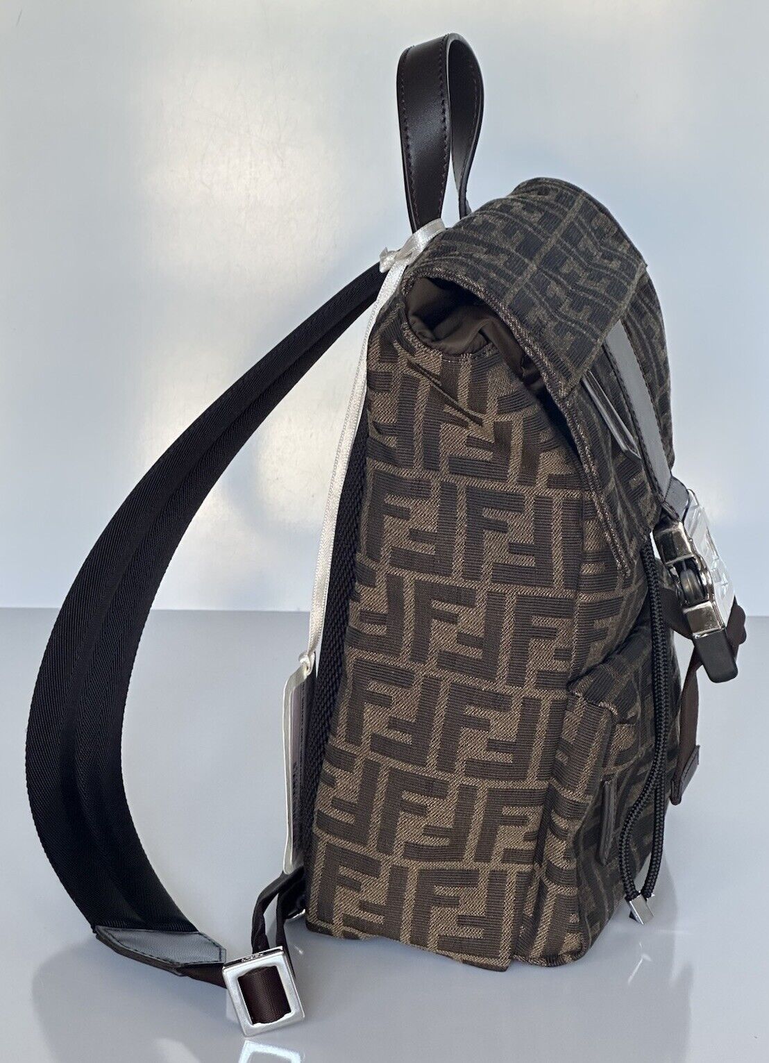 Fendi Fendiness Small Backpack Brown Made in Italy 7VZ067 NWT $1850