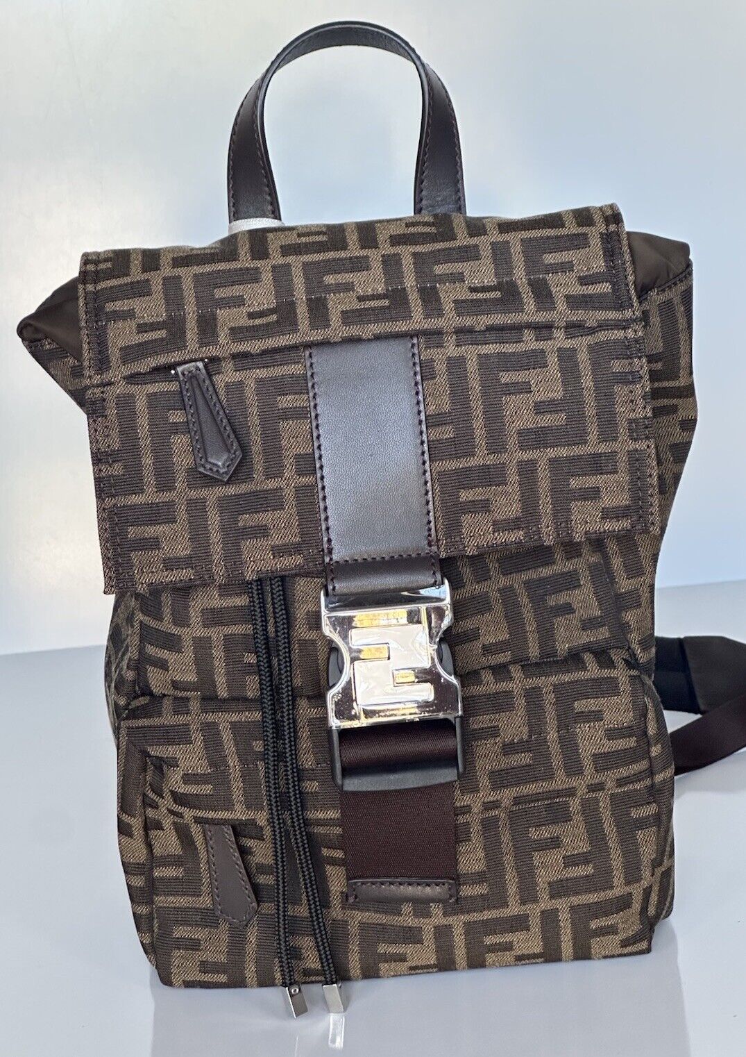 Fendi Fendiness Small Backpack Brown Made in Italy 7VZ067 NWT $1850