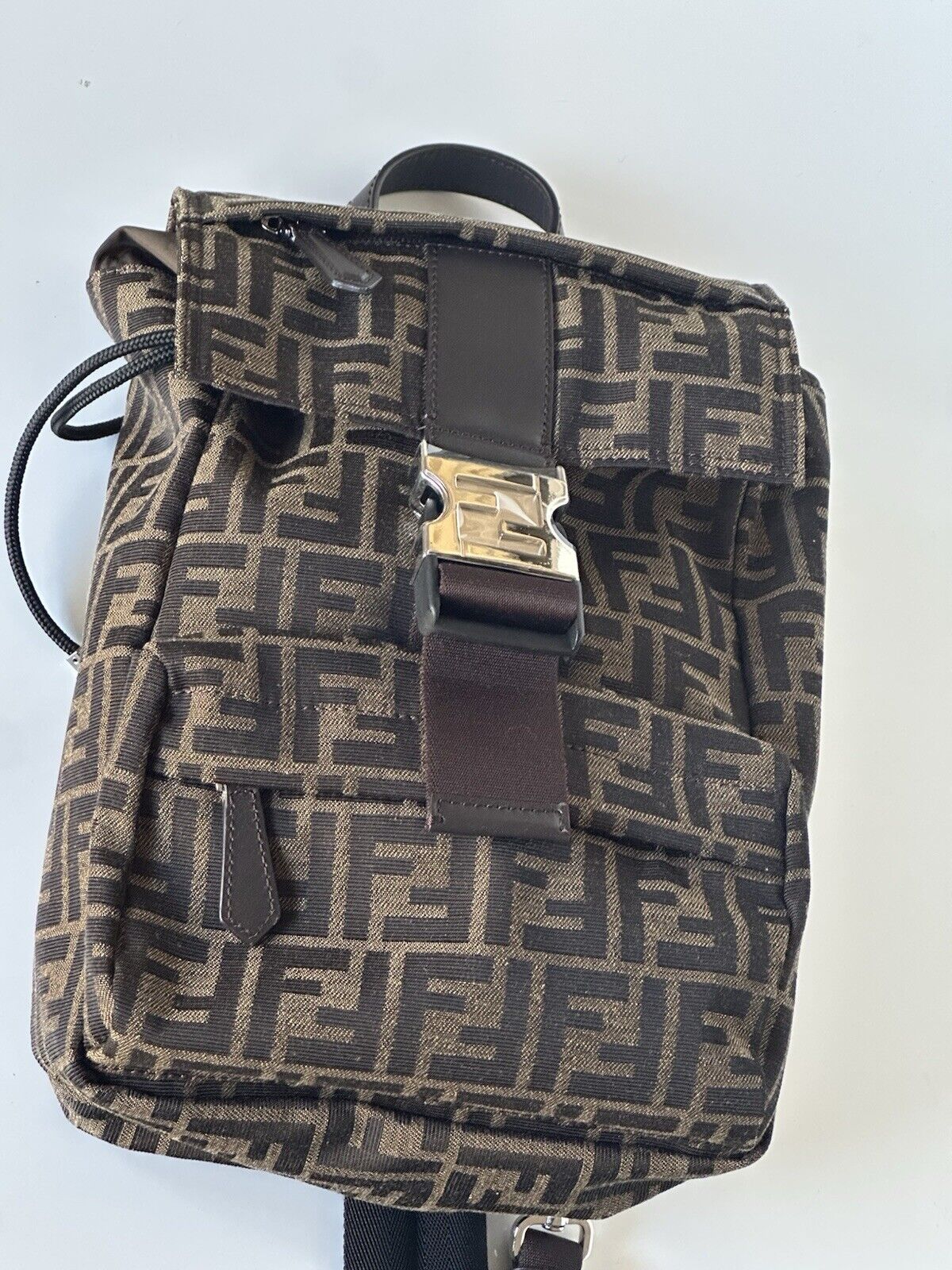 Fendi Fendiness Small Backpack Brown Made in Italy 7VZ067 NWT $1850