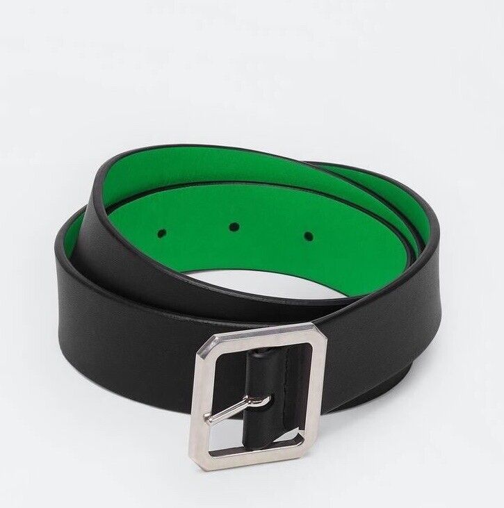 Bottega Veneta Reversible Leather Black/Green Belt 42/105 Italy 690693 NWT $490