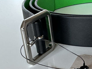 Bottega Veneta Reversible Leather Black/Green Belt 44/110 Italy 690693 NWT $490