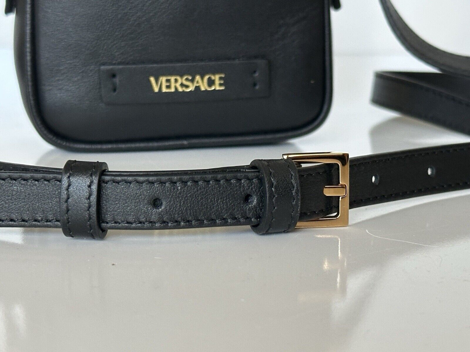 Versace Leather Gold Medusa Biggie Small Phone Crossbody Bag 1006192 IT NWT $795