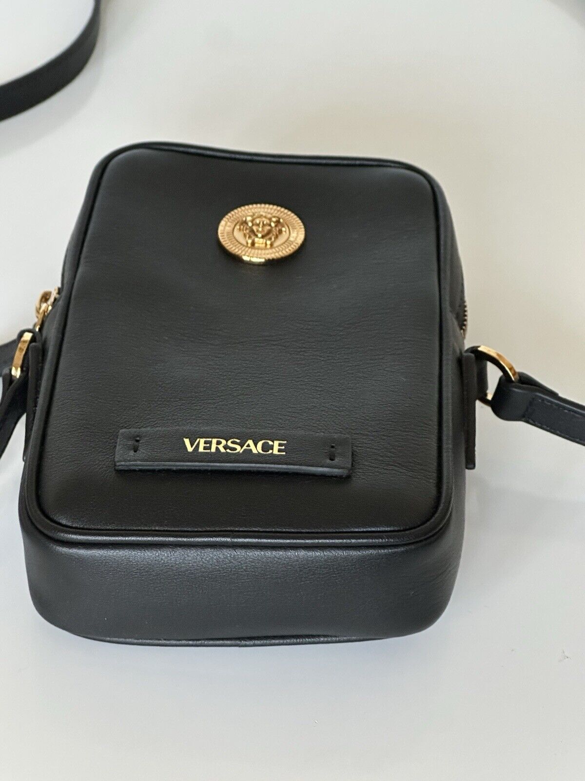 Versace Leather Gold Medusa Biggie Small Phone Crossbody Bag 1006192 IT NWT $795