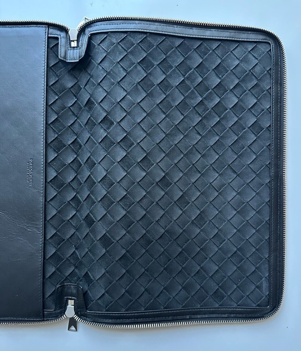 Bottega Veneta Intrecciato Calf Leather Document Case Black 676591 NWT $1600