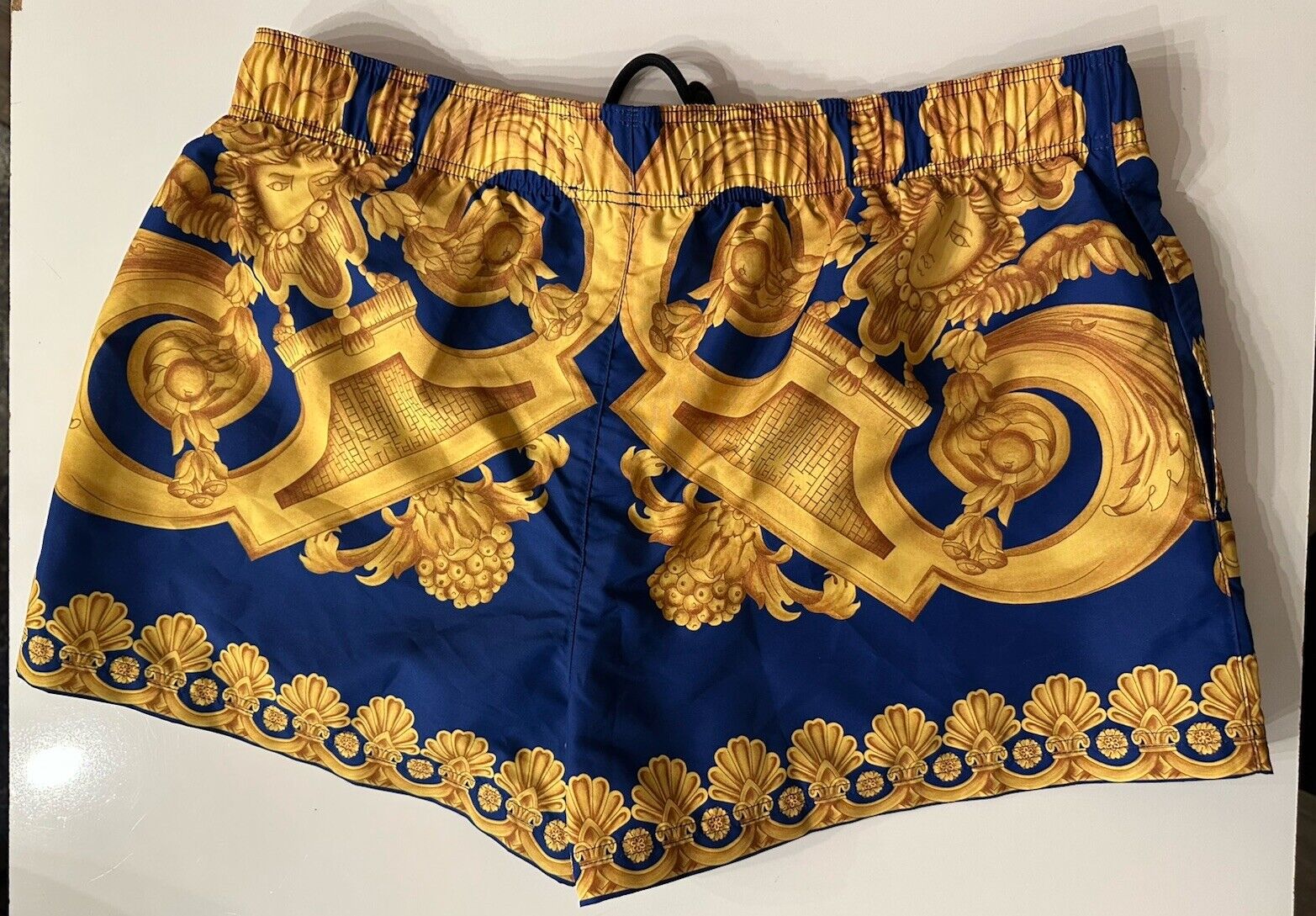 Versace Renaissance Men's Blue/Gold Swim Shorts 5 (33”) IT 1006003 NWT $600