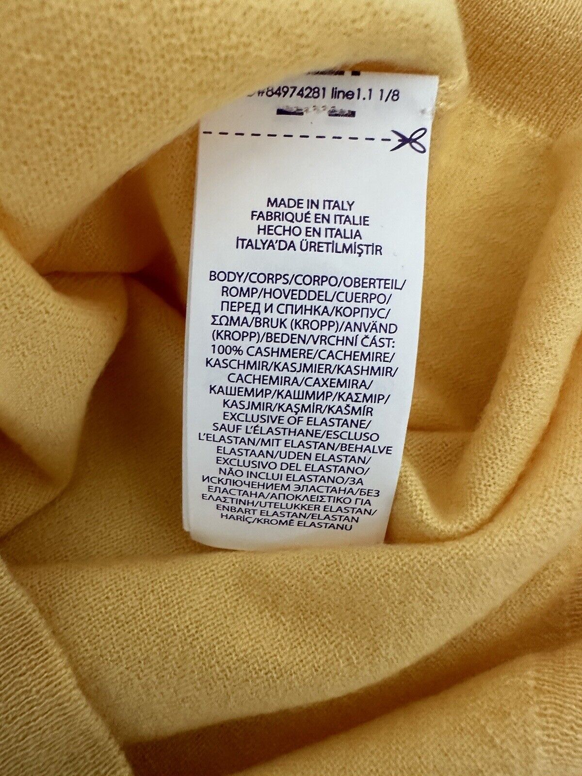 Ralph Lauren Purple Label Men's Cashmere Yellow Sweater Large Italy NWOT