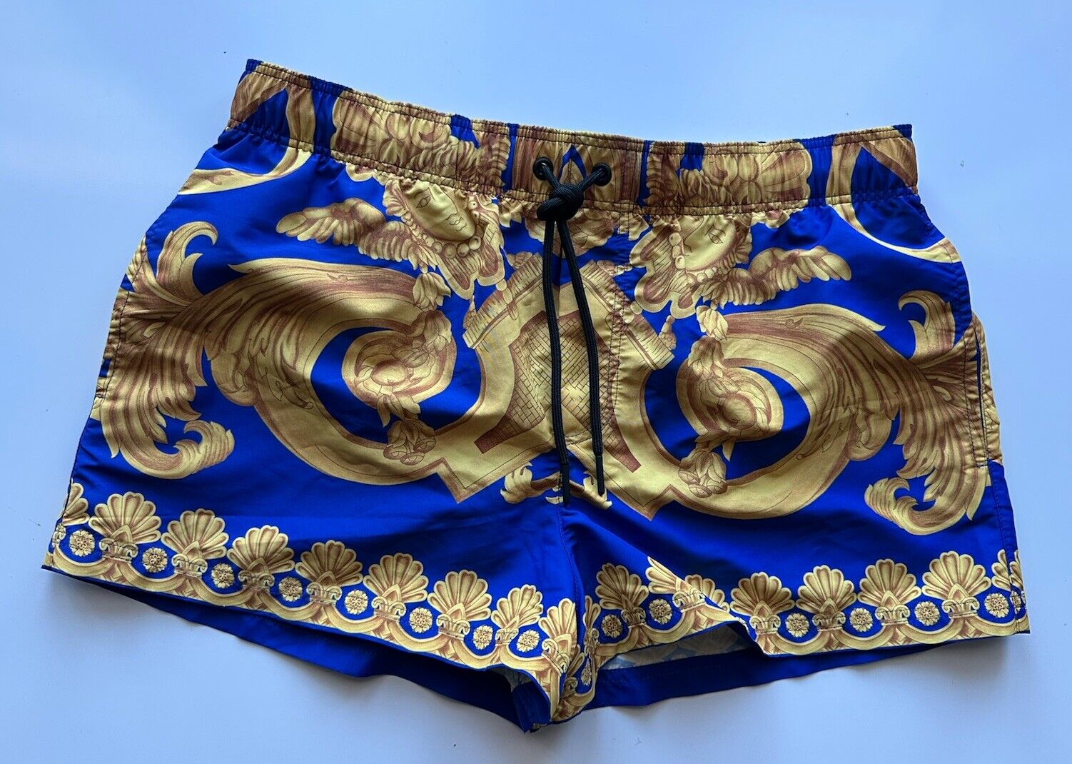 Versace Renaissance Men's Blue/Gold Swim Shorts 4 (32”) IT 1006003 NWT $600