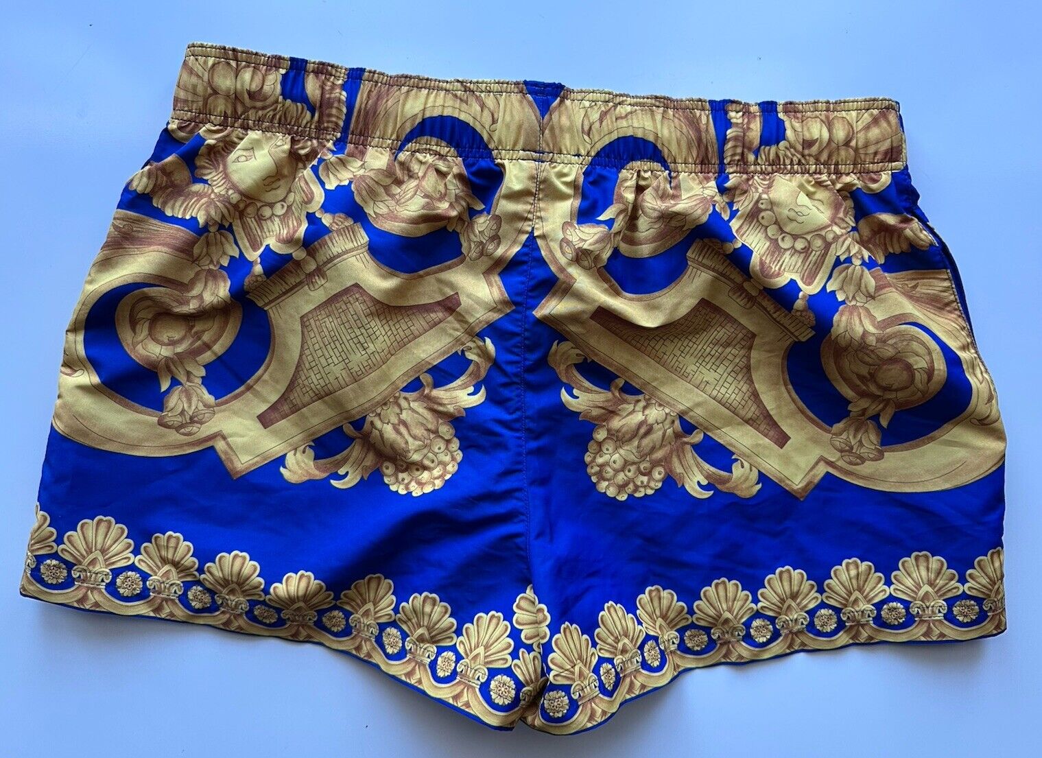 Versace Renaissance Men's Blue/Gold Swim Shorts 4 (32”) IT 1006003 NWT $600