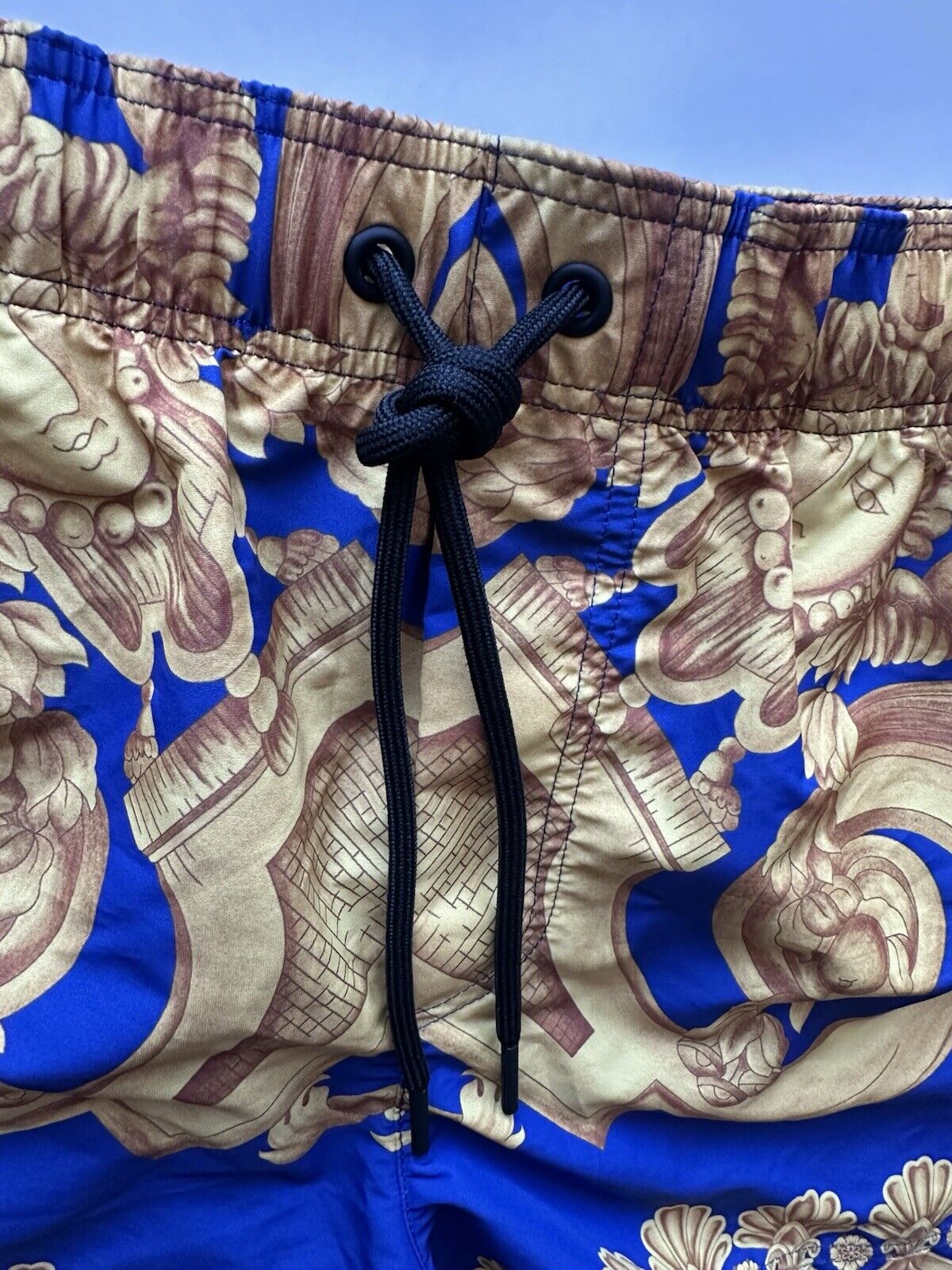 Versace Renaissance Men's Blue/Gold Swim Shorts 4 (32”) IT 1006003 NWT $600