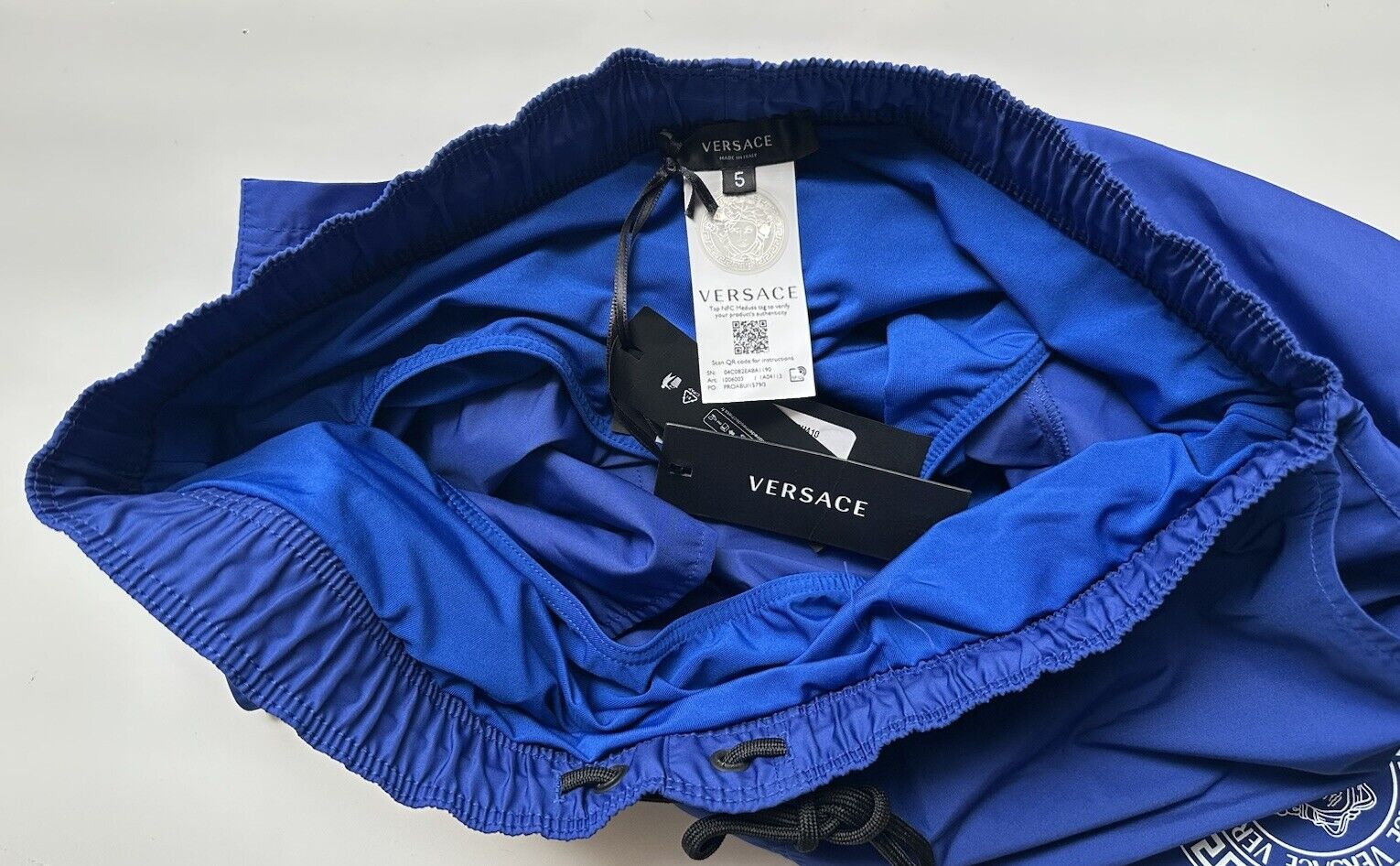 Versace Medusa Print Men's Blue Swim Shorts 5 (33”) IT 1006003 NWT $500