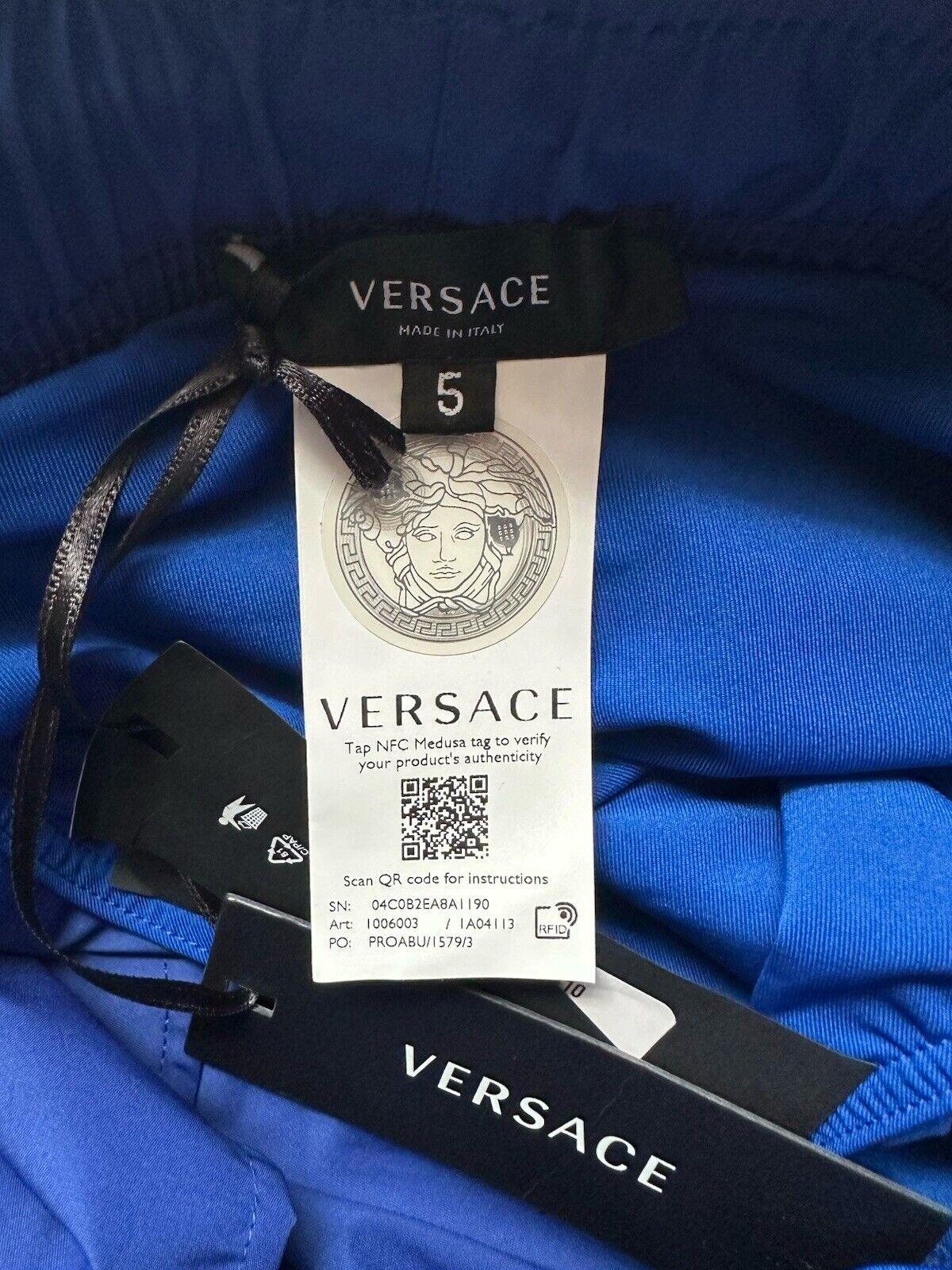 Versace Medusa Print Men's Blue Swim Shorts 5 (33”) IT 1006003 NWT $500