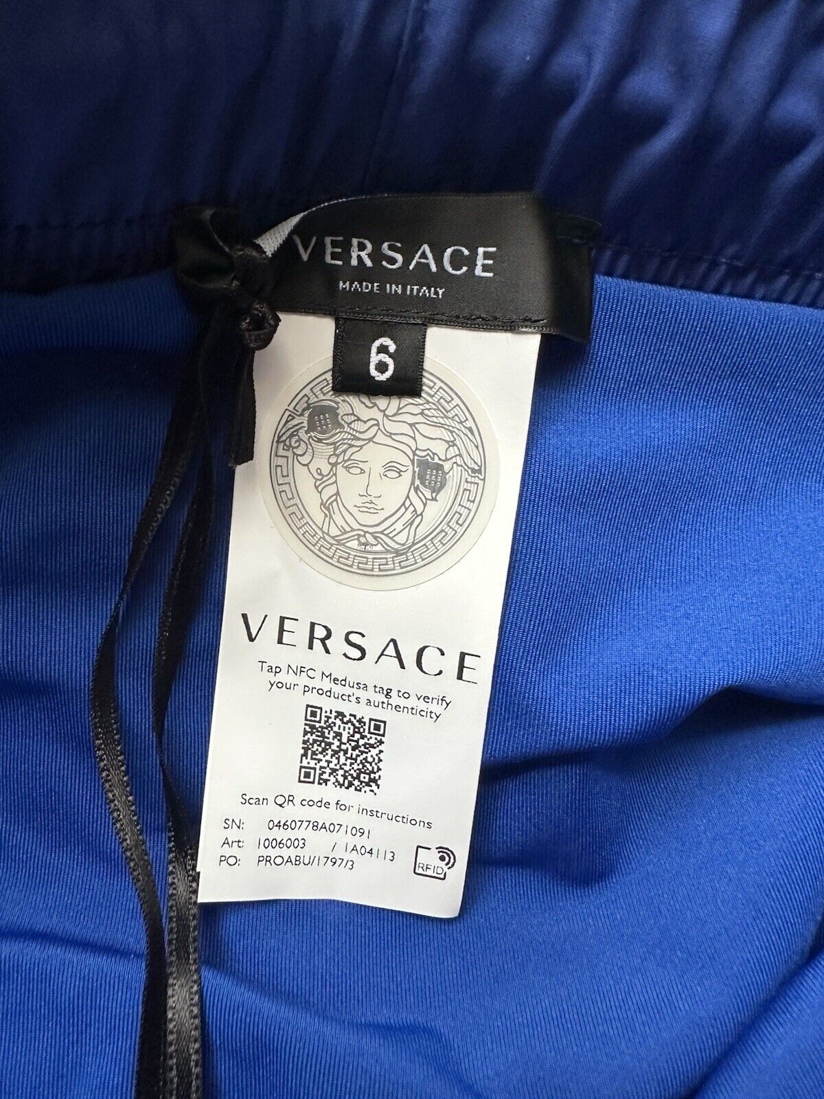 Versace Medusa Print Men's Blue Swim Shorts 6 (34”) IT 1006003 NWT $500