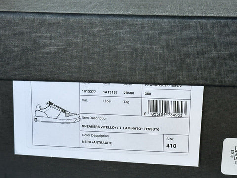 Versace Medusa Men’s Black/Silver Leather Sneakers 8 US (41 Euro) 1013377 IT NIB