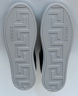 Versace Medusa Men’s Black/Silver Leather Sneakers 9 US (42 Euro) 1013377 IT NIB