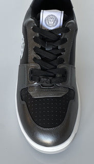Versace Medusa Men’s Black/Silver Leather Sneakers 9 US (42 Euro) 1013377 IT NIB