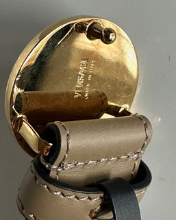 Versace Medusa-Buckle Brown Slim Calf Leather Belt 115 (46) IT 1012369 NWT $500