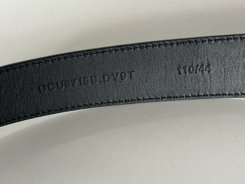 Versace Medusa-Buckle Black/Silver Leather Belt 110 (44) Italy DCU6715S NWT $680