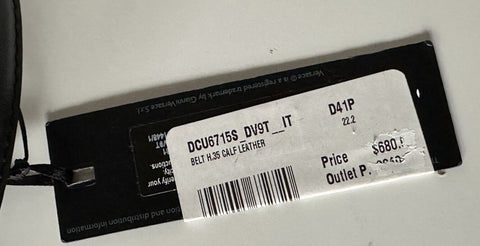 Versace Medusa-Buckle Black/Silver Leather Belt 110 (44) Italy DCU6715S NWT $680