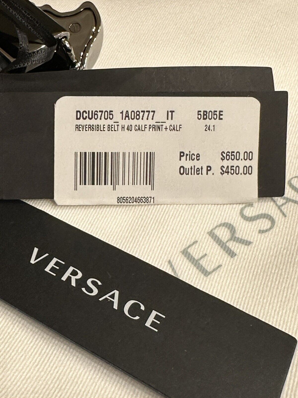 Versace Medusa-Buckle Reversible Leather Black Belt 85 (34) IT DCU6705 NWT $650