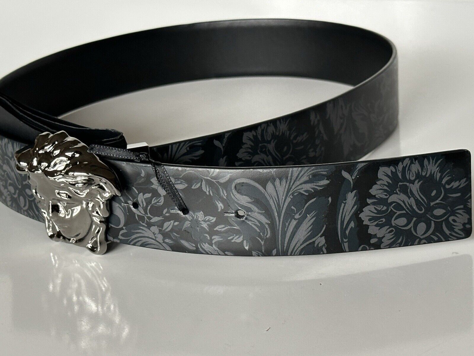 Versace Medusa-Buckle Reversible Leather Black Belt 85 (34) IT DCU6705 NWT $650