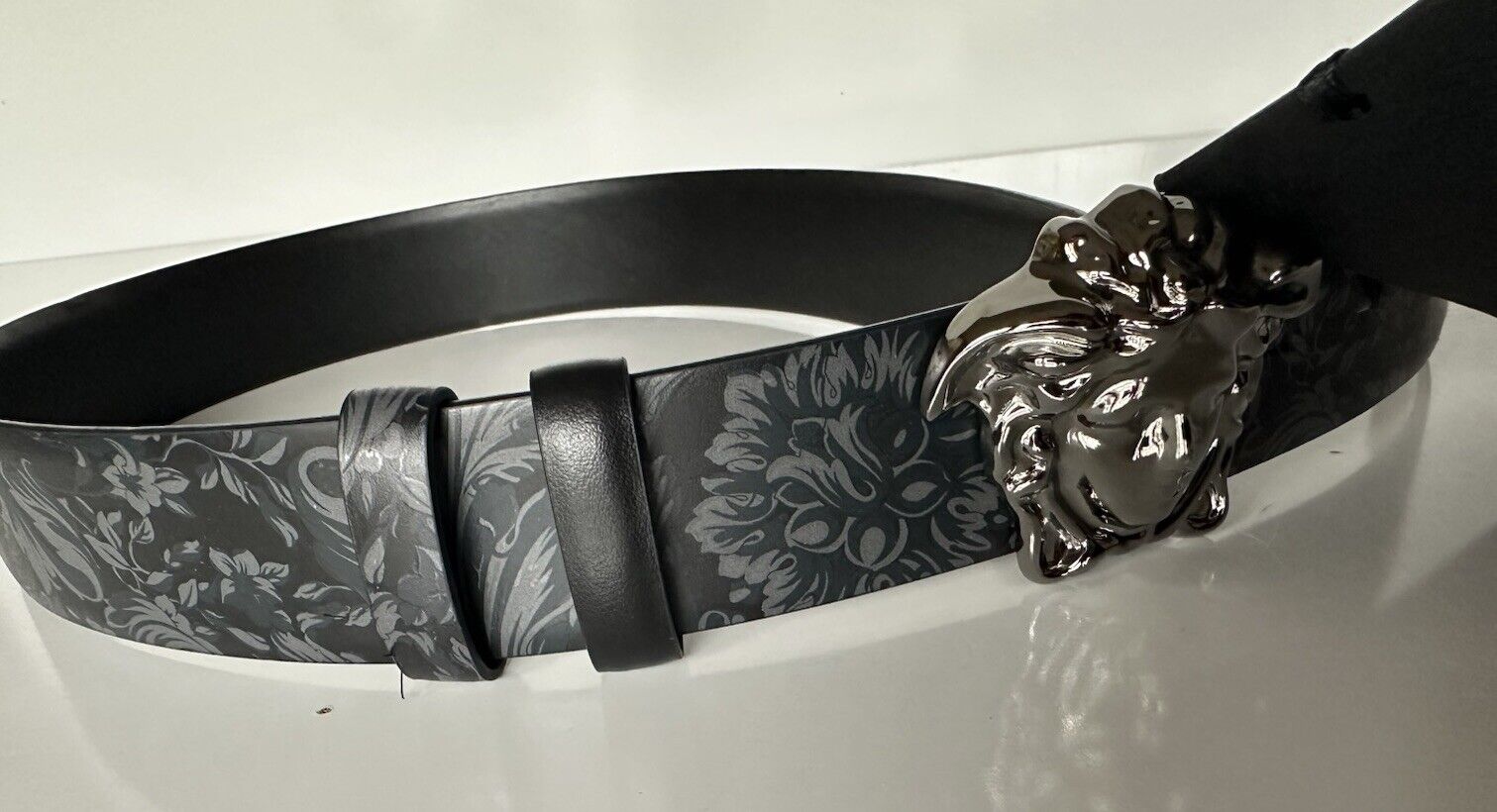 Versace Medusa-Buckle Reversible Leather Black Belt 85 (34) IT DCU6705 NWT $650