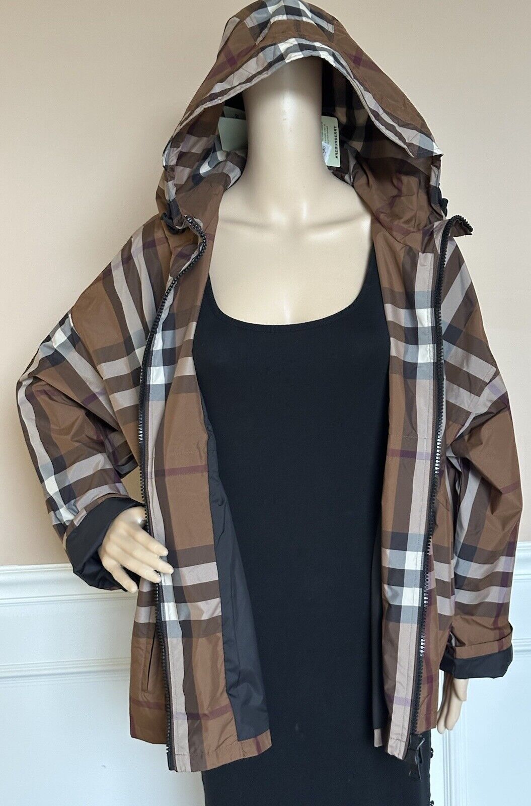 Burberry Dark Birch Brown Check Women’s Jacket 8049804 8 US (42 Euro) NWT $1350