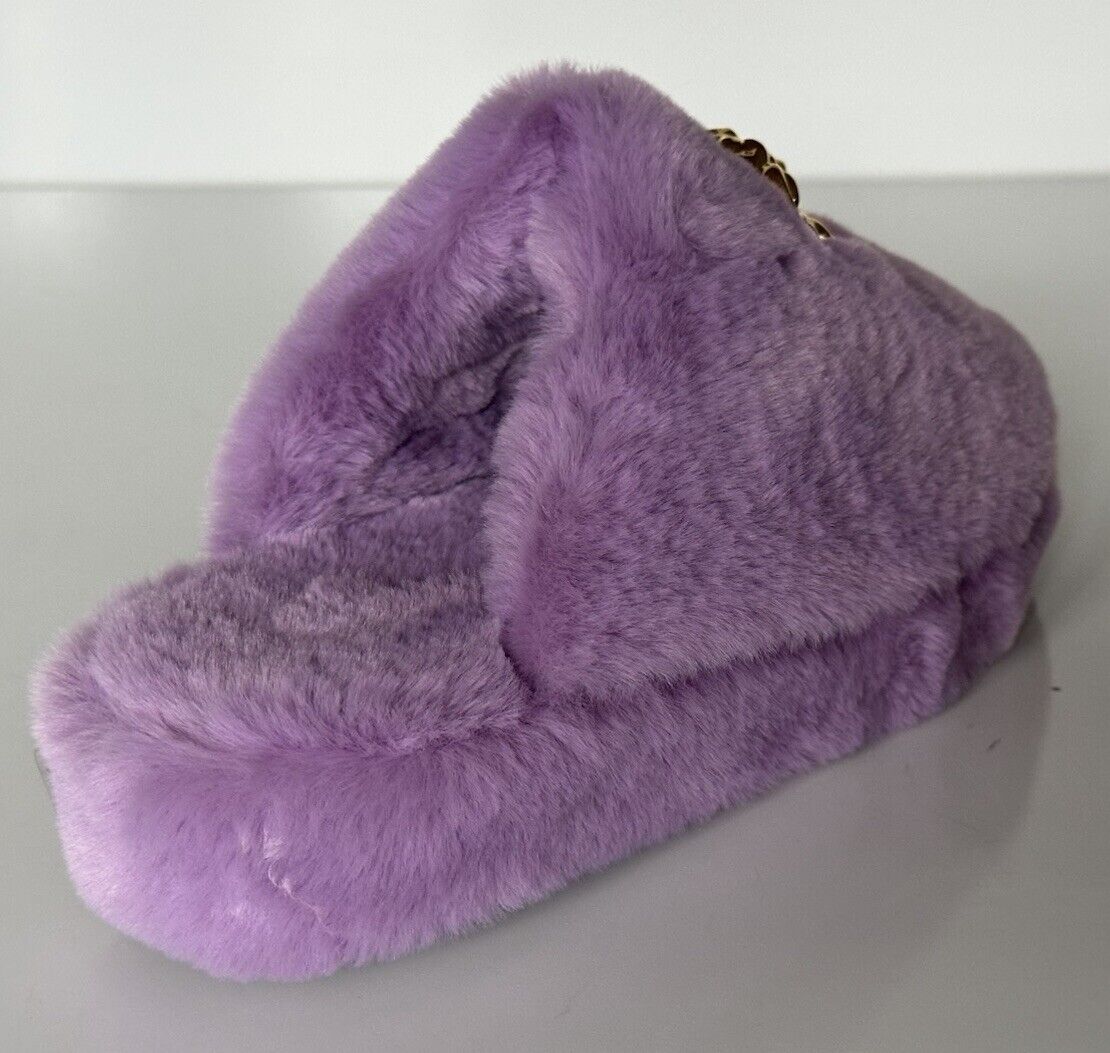 VERSACE Medusa Women's Lavender Fur Slippers 7 US (37 Euro) Italy ZSL000008 NIB