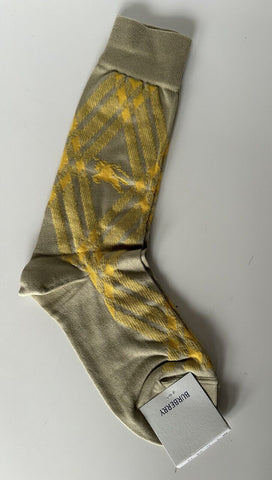 Burberry 3 Bar Socks Hunter/Mimosa M (9-11 US / 42-44 Euro) 8079935 NWT $140