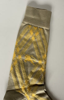 Burberry 3 Bar Socks Hunter/Mimosa L (12-13 US / 45-46 Euro) 8079935 NWT $140