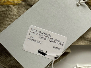 Burberry 3 Bar Socks Hunter/Mimosa L (12-13 US / 45-46 Euro) 8079935 NWT $140